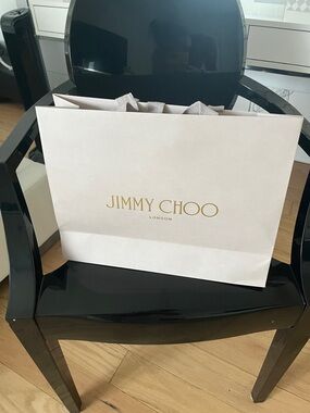 Jimmy Choo Pink and Gold Branded Shopping Bag